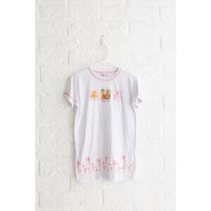 Vintage Britney Spears Graphic Tee Shirt Y2K Pink Stitching Floral Top 2000